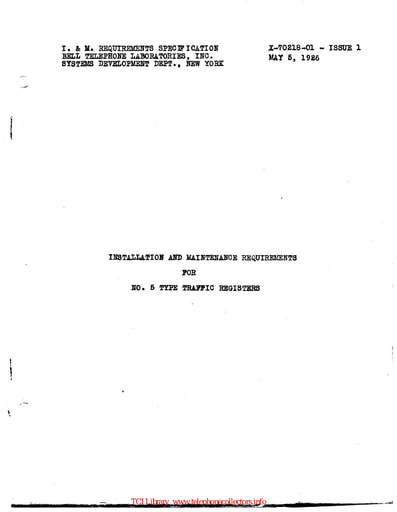X-70218-01 i1 May26 - No 5-type Traffic Registers
