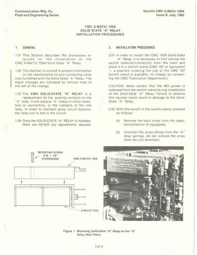 CMC A-Matic 100A iD Jul82 - Solid State Relay