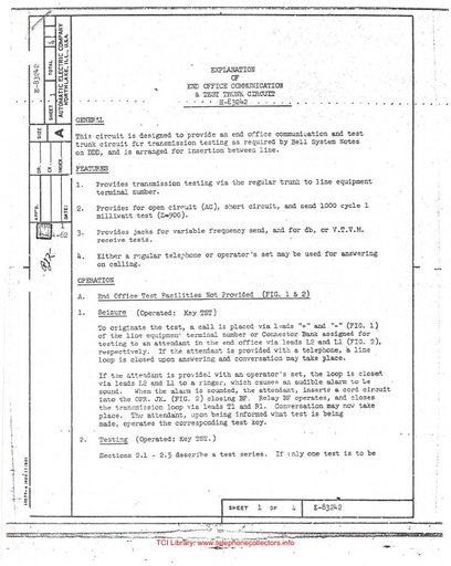 AE E-83242 i1 Apr62 - End Office Test Trunk