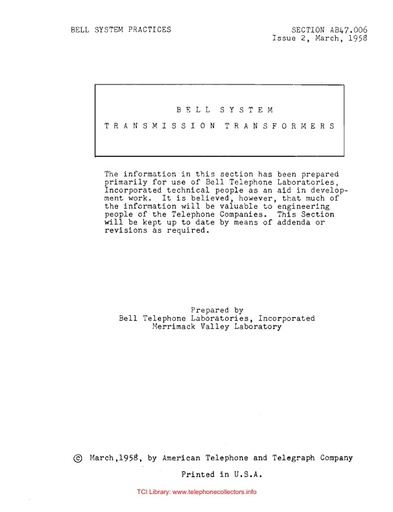 AB47.006 i2 Mar58 - Transmission Transformers