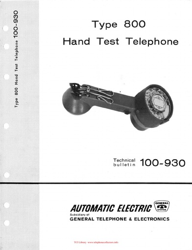 AE TB 100-930 i1 1962 - Hand Test Telephone Type 800