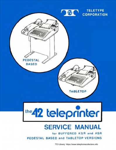 Teletype Service Manual 425 i2 Jun82 - Model 42 ASR KSR