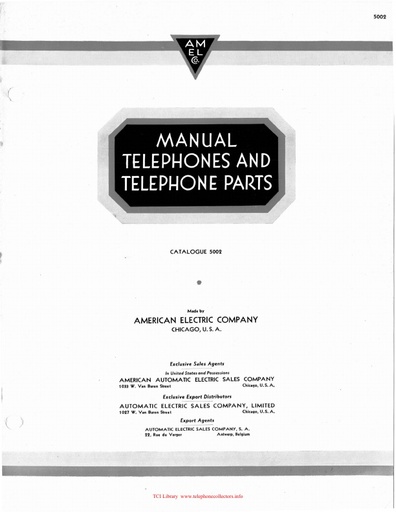 AE Catalog 5002 Dec31 - Manual Telephones and Parts