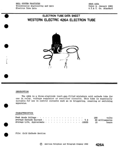 AB46.426A i4 Jan62 - 426A Electron Tube