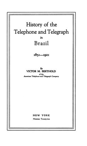 Brazilian Telephone - Telegraph History