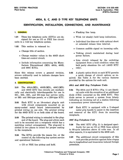518-220-400 400A, B, C, And D Type KTU