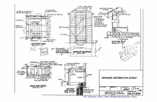 ATT Long Lines Drawing D6-ES-1300 Jun46 - Outhouse Construction