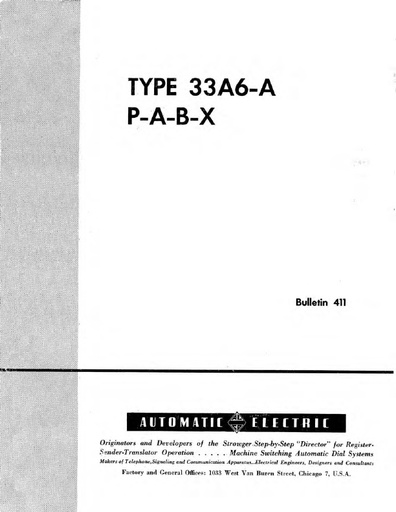 AE Bulletin 411 TYPE 33A6-A P-A-B-X Kelloggmike