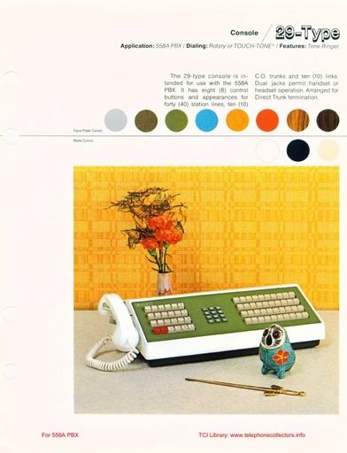 WE 29-Type Console for 558A PBX