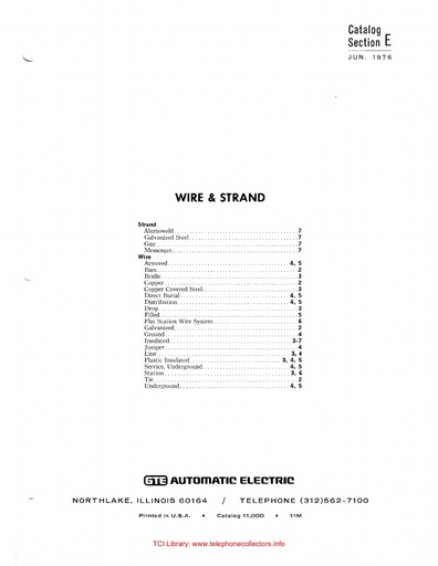 AE Catalog 11000 - Section E - Wire Strand Jun76