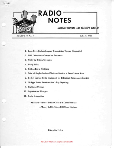 ATT Radio Notes 1960 07 Jul 28