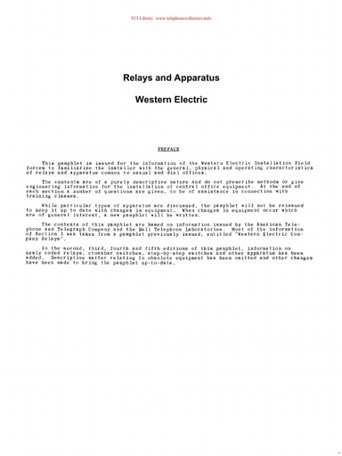 WE Field Training - Apparatus - Relays and Components