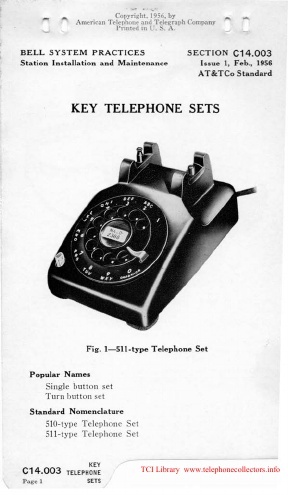 C14.003 i1 Feb56 - Key Telephone Sets
