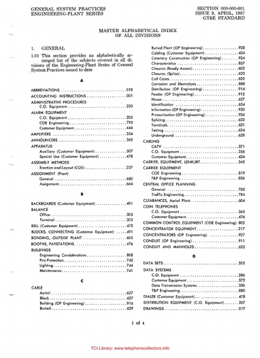 GSP GTEP 000-000-001 i9 Apr67 - Master Alpha Index