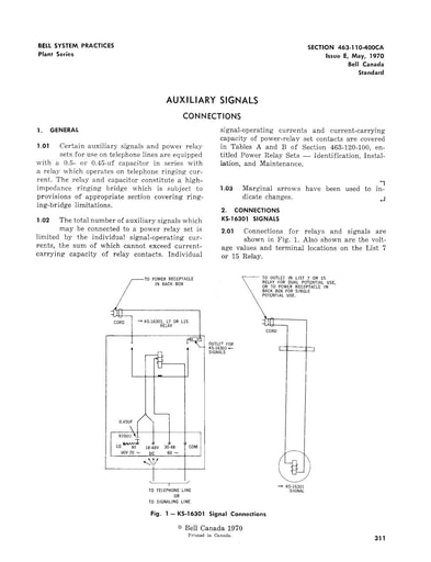 463-110-400CA iE May70 - Auxiliary Signals - Connections