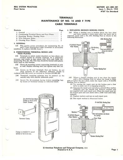 631-800-301 i1 Mar55 - Cable Terminals No 14 and F Types Maintenance