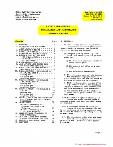 A399.006 C70.904 iA Nov58 - Program Circuits - Installation Maintenance