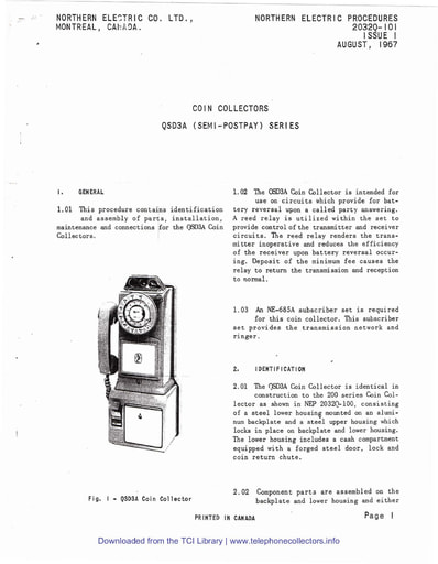 NE Coin Collectors QSD3A semi-post pay Series Procedure 20320-101 i1 08-1967