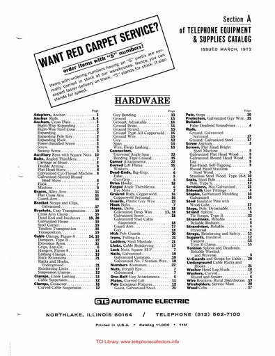 AE Catalog 11000 - Section A - Hardware Mar72