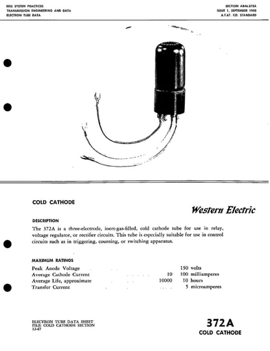 AB46.372A i1 Sep50 - 372A Cold Cathode Tube