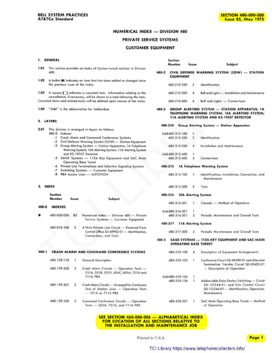 480-000-000 i85 May75 - Num Index Priv Srvc Syst