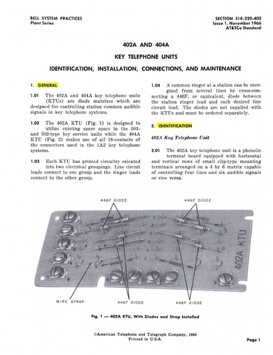 518-220-402 402A And 404A KTUs I.D.-Installation-Connections-Maintenance