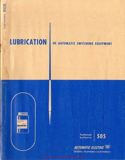 AE TB 505 i7 - Lubrication of Automatic Switching Equipment