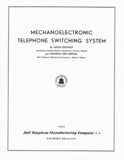 BTMC Mechanoelectric Telephone Switching System