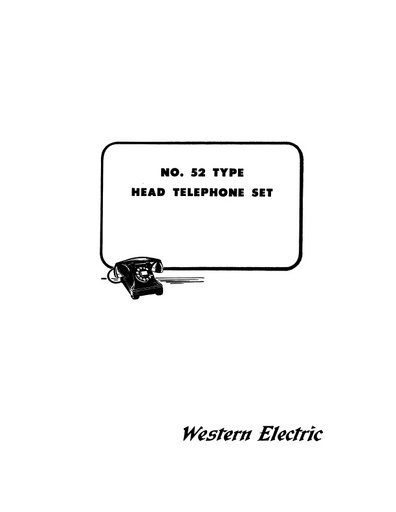 Western Electic No 52-Type Head Telephone Set