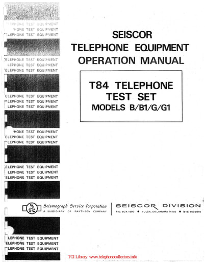 Seiscor T84 Test Set