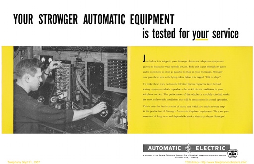 AE Ad - Strowger Equipment Test