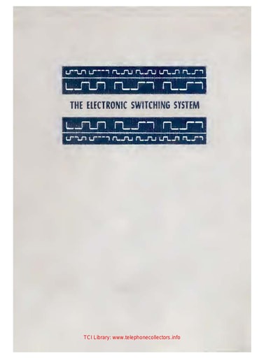 60 - BTL X-63940 Apr60 - The Electronic Switching System