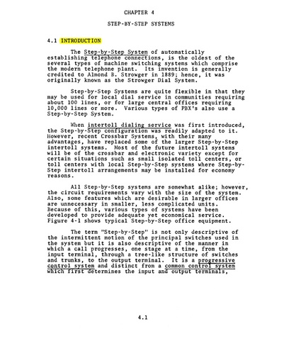 Telephone Communication Systems 1970 - V1 Chap 4 - Step-by-Step