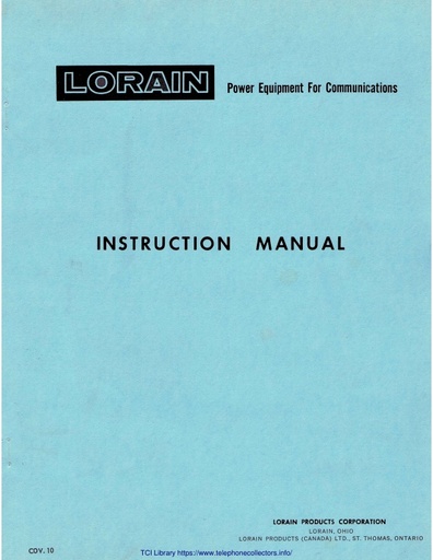 Lorain Sec 2750 i3 Feb73 - Model B5 R-O-H Tone Generator