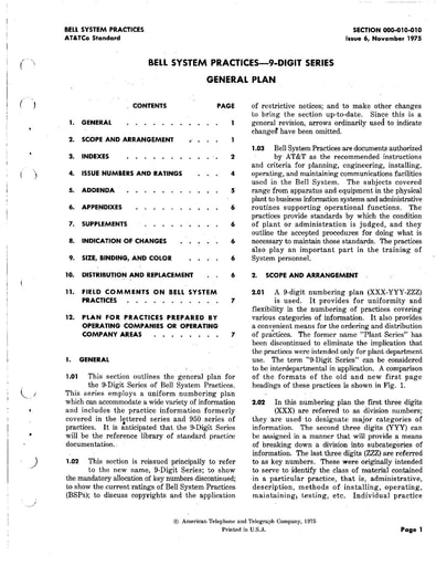 000-010-010 i6 Nov75 - BSP 9-Digit Series - General Plan