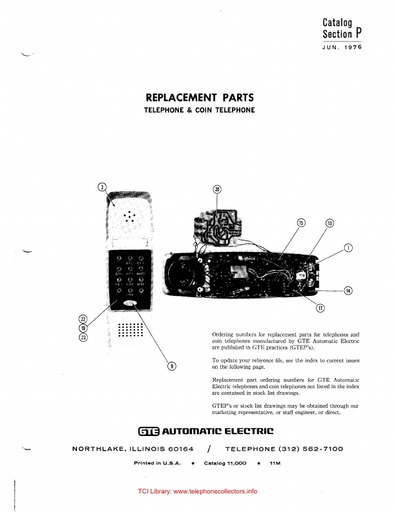 AE Catalog 11000 - Section P - Replacement Parts - Telephone and Coin Telephone Jun76