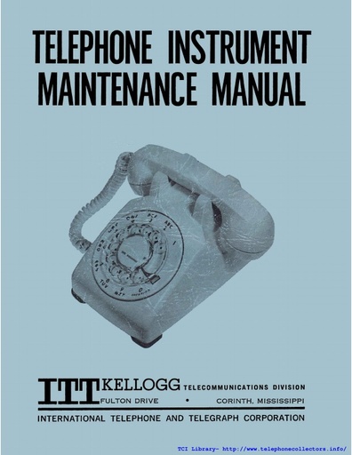 ITT Kellogg TIMM 64ca - Telephone Instrument Maintenance Manual - Rotary Sets