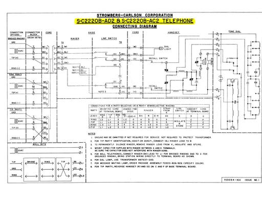 S-C 2220B-AD2 And 2220B-AC2 Telephone Wiring Diagram