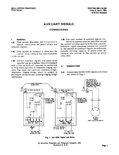 463-110-400 i3 Apr64 - Auxiliary Signals - Connections