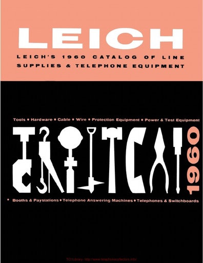 1960 Leich Line Supplies and Telephone Equipment Catalog