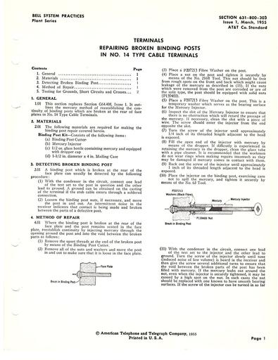 631-800-303 i1 Mar55 - Cable Terminals No 14 Type Repair