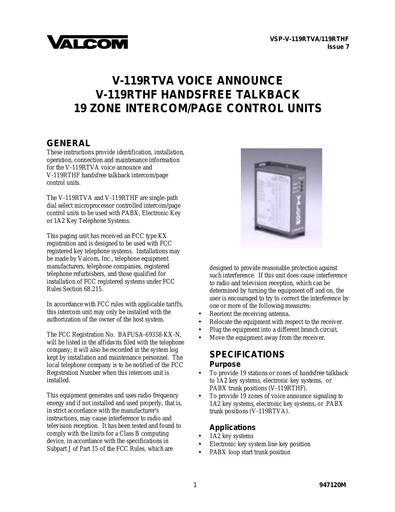 V119rtva V119rthf Bc