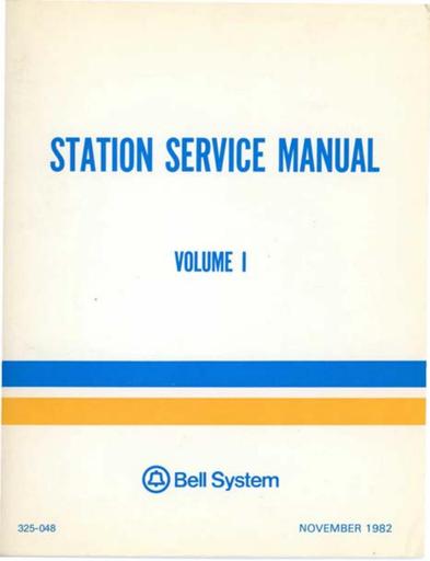 325-048 i9 Nov82 - SSM Station Service Manual Vol I