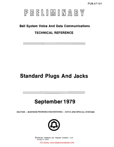 BSTR PUB 47101 Sep79 - Standard Plugs and Jacks