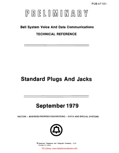 1979 - BSTR PUB 47101 - Standard Plugs and Jacks