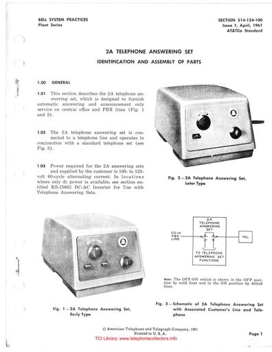 514-124-100 i1 Apr61 - 2A Answering Set Identification and Assembly