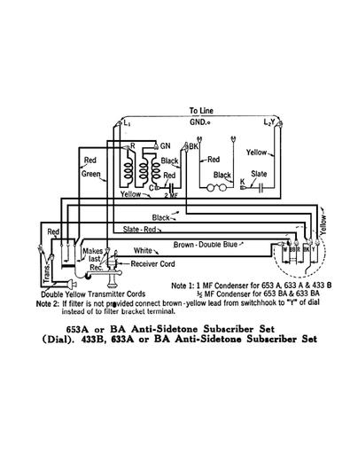 Wall Telephone (Hotel) Sets, 653Sch Tl