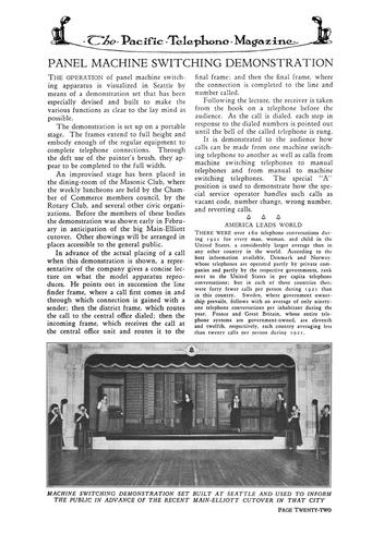 24 - Panel Machine Switching Demonstration PTM March 1924
