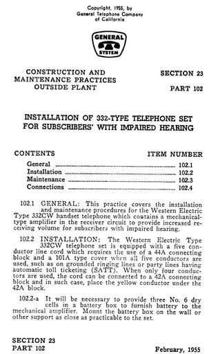 GSP Sec. 23 - Part 102 - 332 Tel. Set- Installation