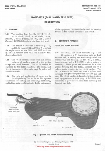 100-120-101 i7 Mar70 - Dial Hand Test Sets
